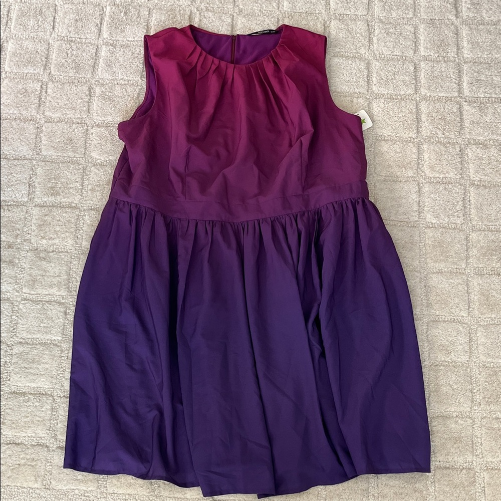 eShakti Sleeveless Ombré Burgundy and Purple Dress
